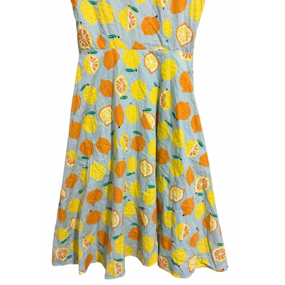 Teeberry & Weave Novelty Fruit Eclectic Art Flare Retro Dress Women's Size Small - Picture 6 of 13